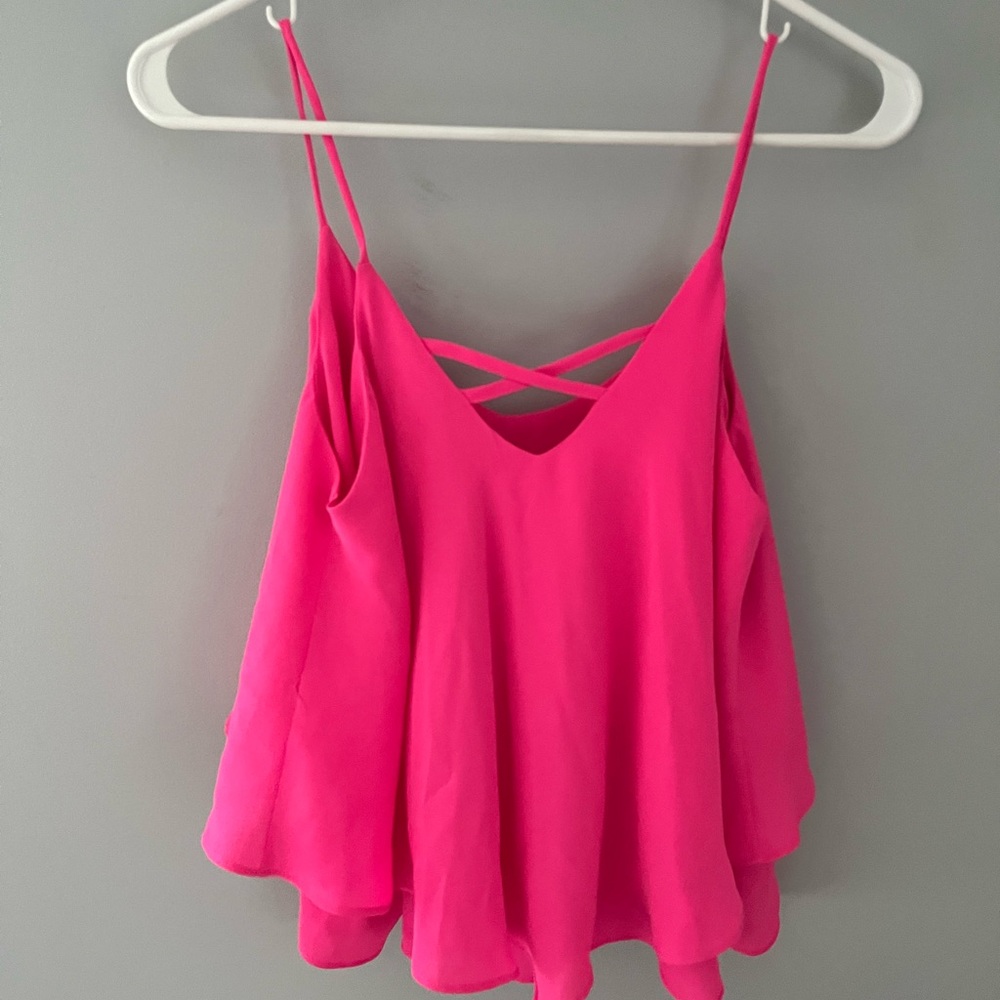 Sis Sis Hot Pink Flowy Tank Top
